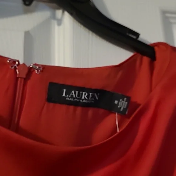 NWT Lauren Ralph Lauren Red Sheath Dress with Flutter Sleeves for Cocktail - Picture 2 of 9